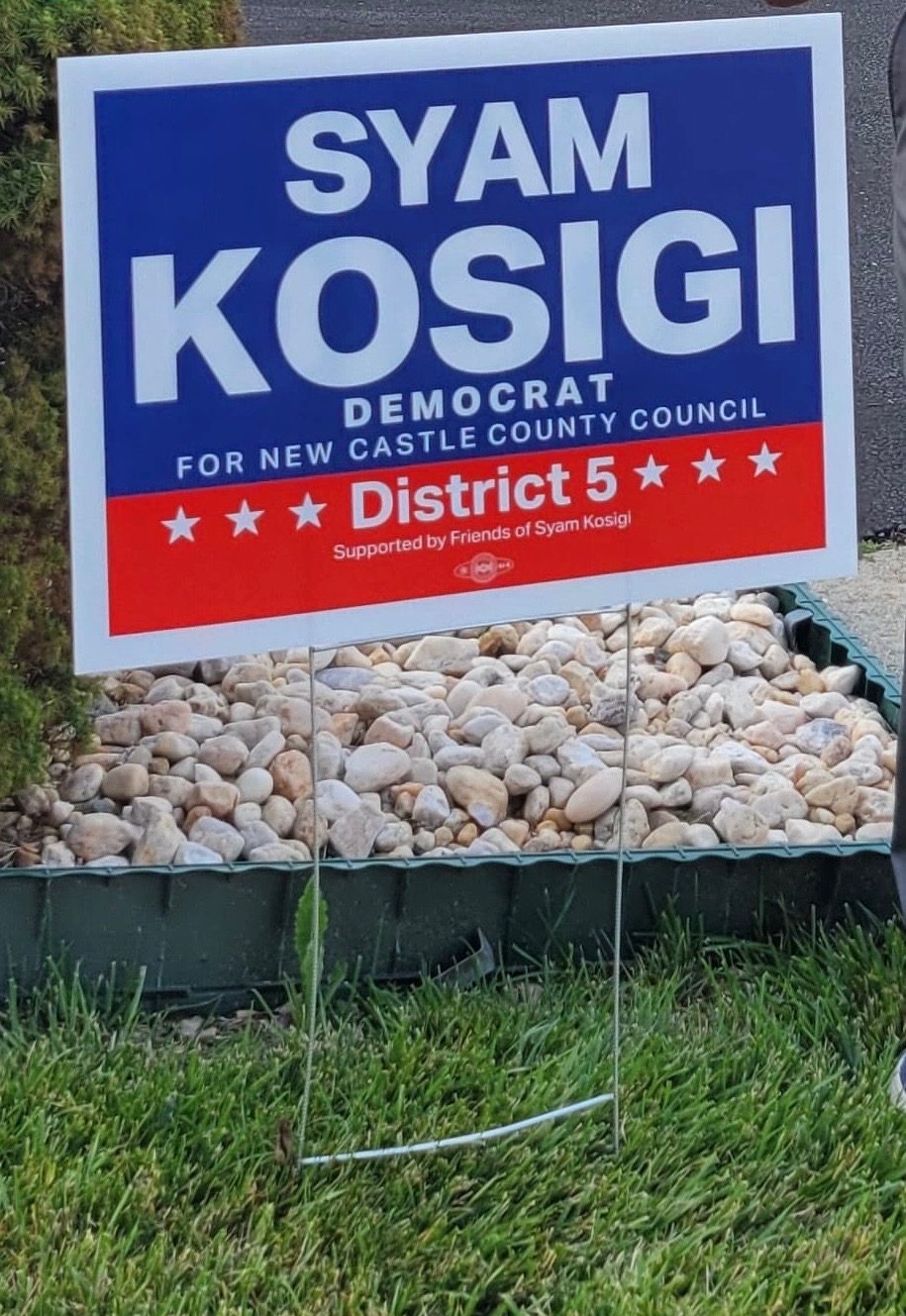 Syam Kosigi yard sign in District 5